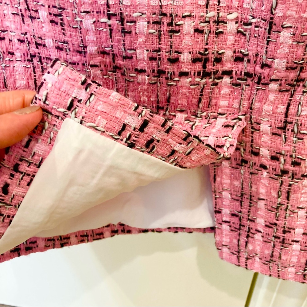 Barbiecore pink tweed Legally Blonde pencil skirt plaid Barbie new preppy - Picture 5 of 12